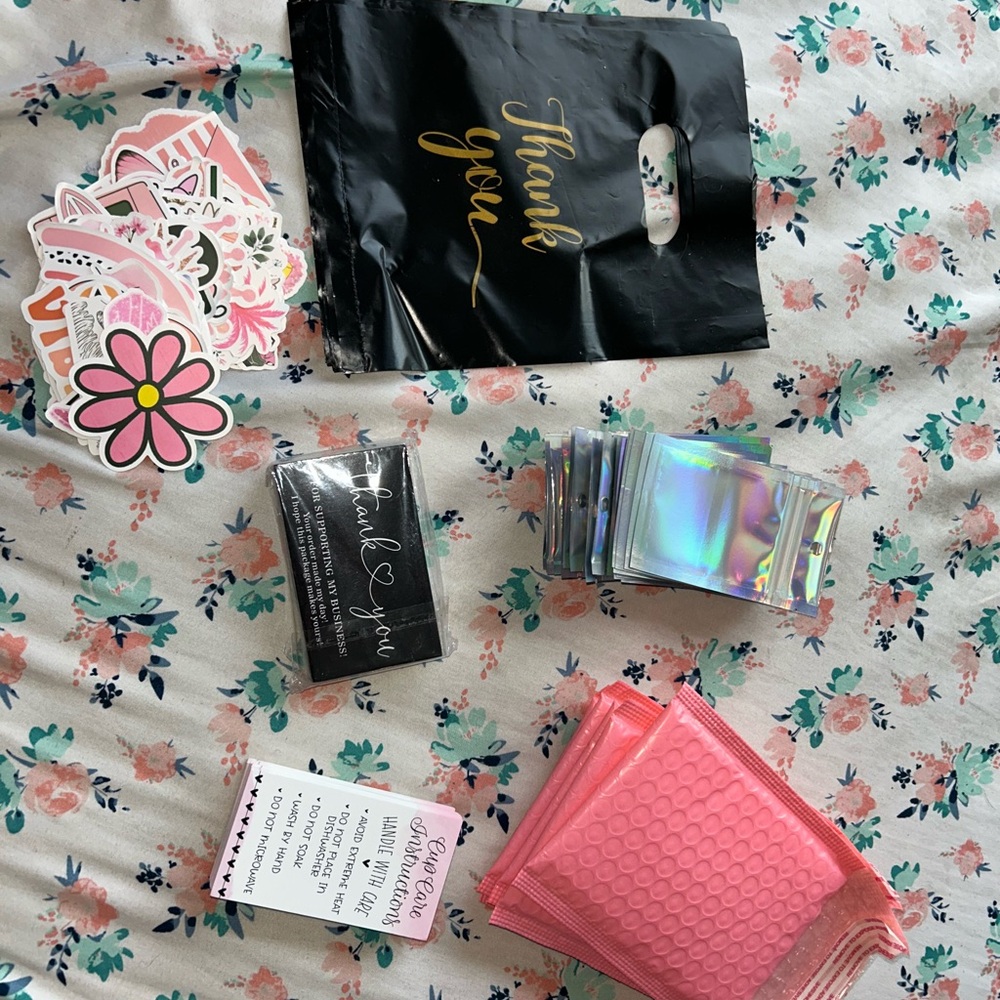 Black and Pink Thank You Small Business Set